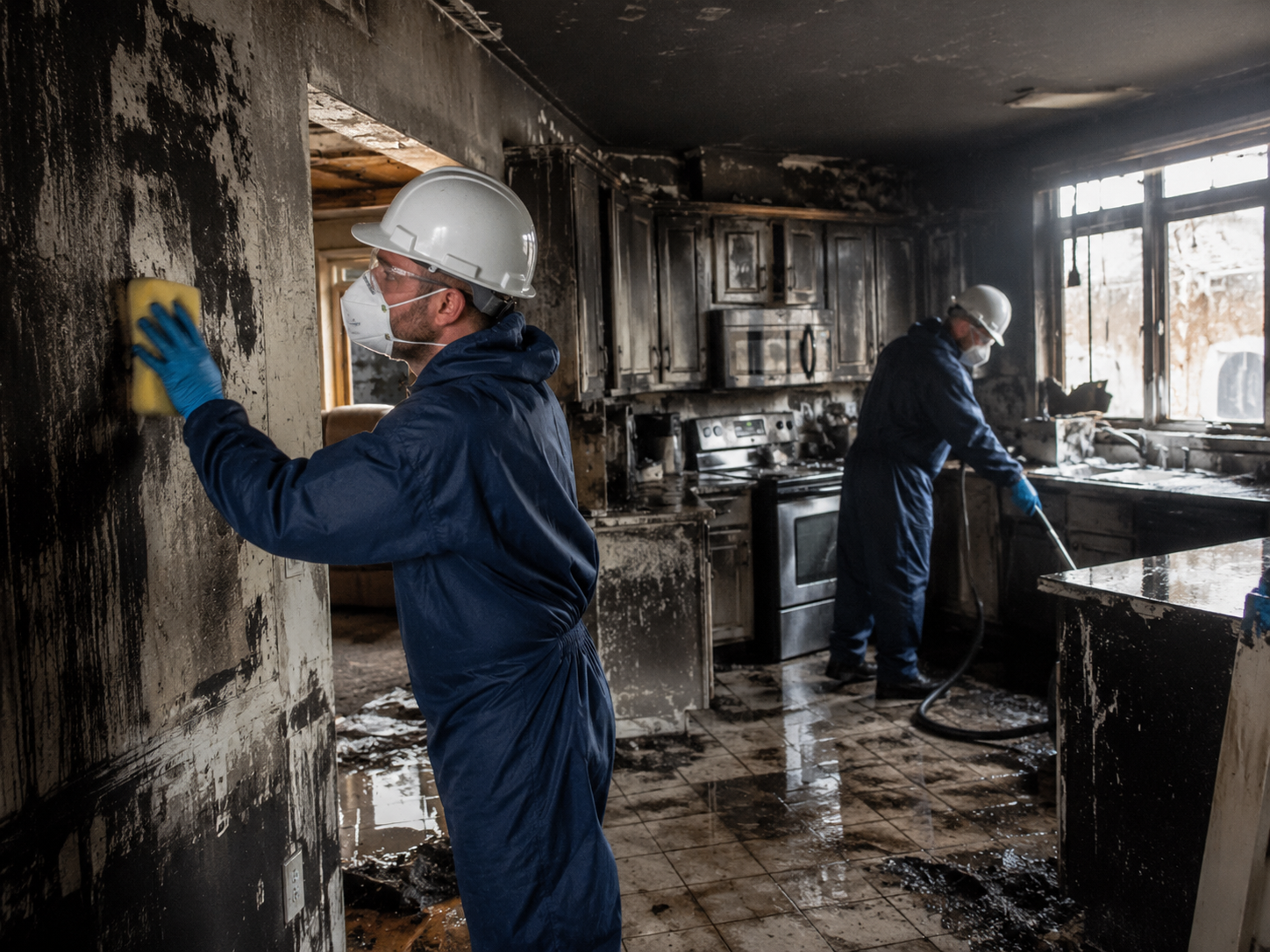 Reinigung nach einem Küchenbrand